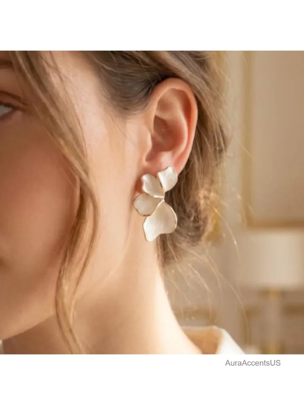 Chunky Floral Dangle Earrings, Alloy, Statement Jewelry for Women